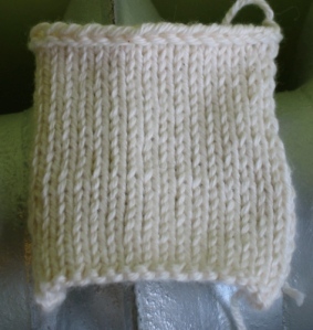 Organic Cotton Fingering unwashed swatch
